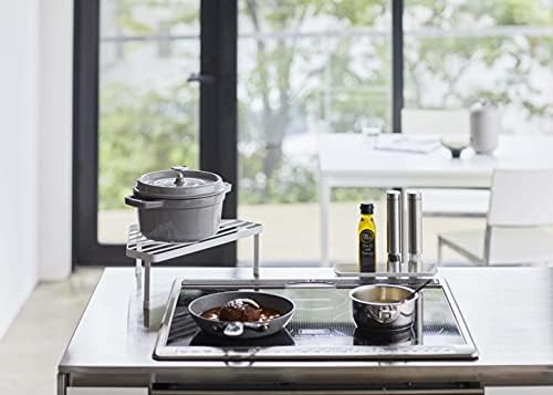 יאמאזאקי מטבח בית מטבח תנור עליון מתלה פינת מעלה-טראפוד מחזיק מחבת מחבת | פלדה, גודל אחד, לבן